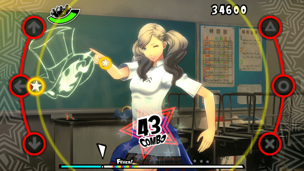 A screenshot of Ann Takamaki in the PlayStation 4 version of Persona 5: Dancing in Starlight