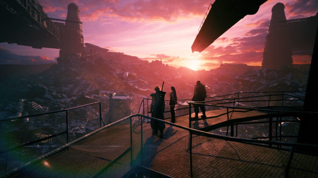 Final Fantasy VII overlooking a mountain
