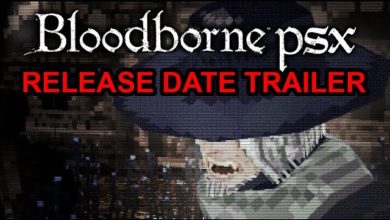 Bloodborne PSX logo with "release date trailer" written in red underneath