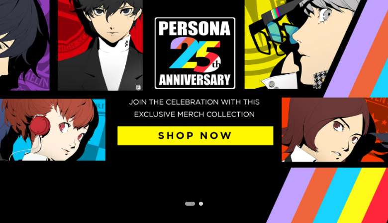 Persona 25 sale banner on the Shop Atlus store.