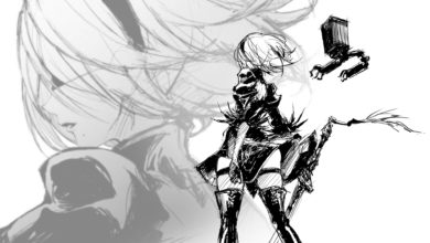 New art of 2B from the NieR: Automata anime