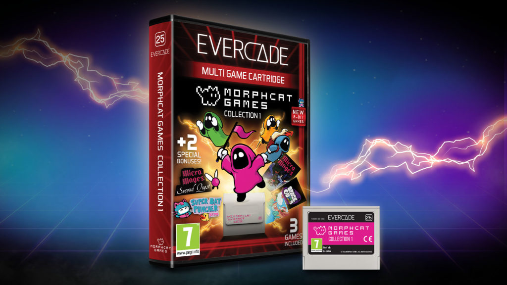 Evercade multi game cartridge of the Morphcat Games Collection 1