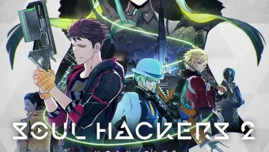 Soul Hackers 2 logo and characters