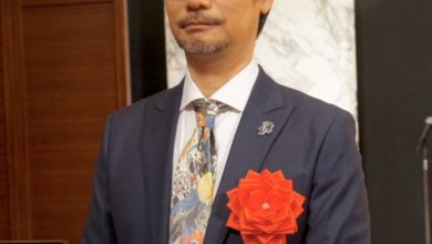 Hideo Kojima at the award ceremony in Tokyo