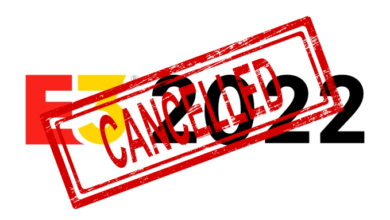 E3 2022 with cancelled stamp on top