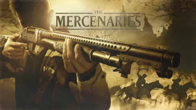 Resident Evil Village DLC Winters' Expansion with the Mercenaries logo