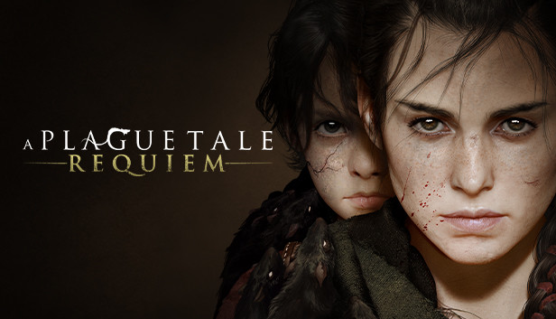 A Plague Tale: Requiem logo with Hugo and Amicia on the right.