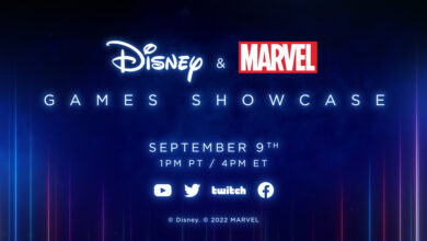 Disney & Marvel GAMES SHOWCASE announcement banner for D23 Expo