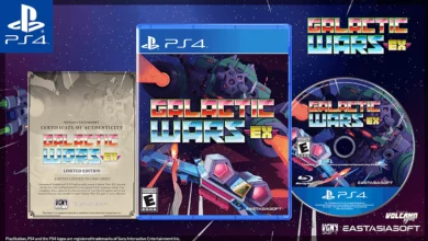 Galactic Wars EX PlayStation 4 box art and physical release set