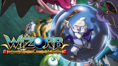 Wizorb logo featuring Cyrus casting his magical arts